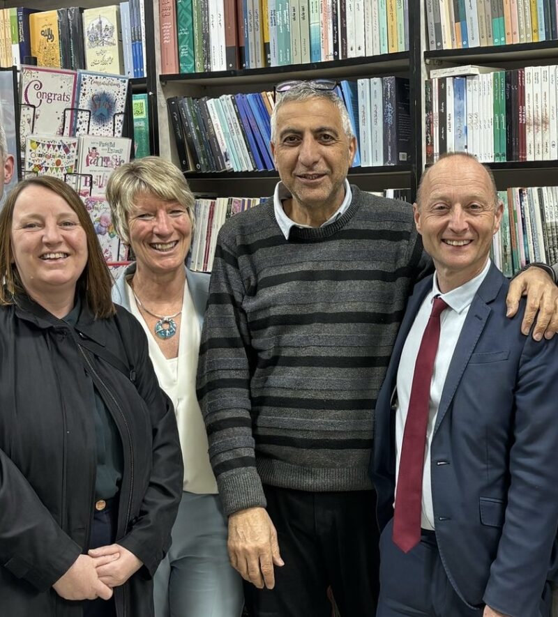 With Morad Muna, owner of the Educational Bookshop, Jerusalem