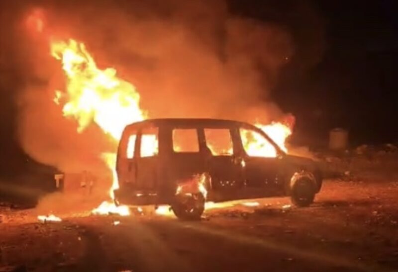Nasser’s neighbour’s car set alight by settlers