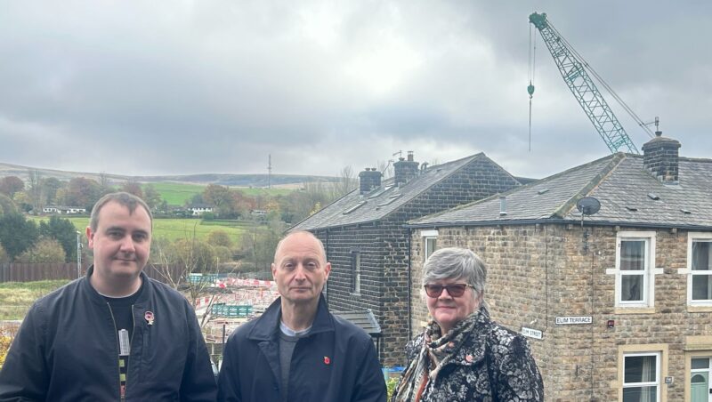 Paul with local Councillors at the Littleborough flood defences